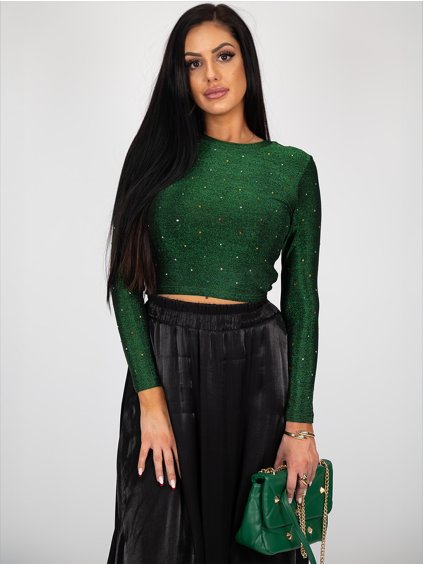 Zelený top s trblietkami