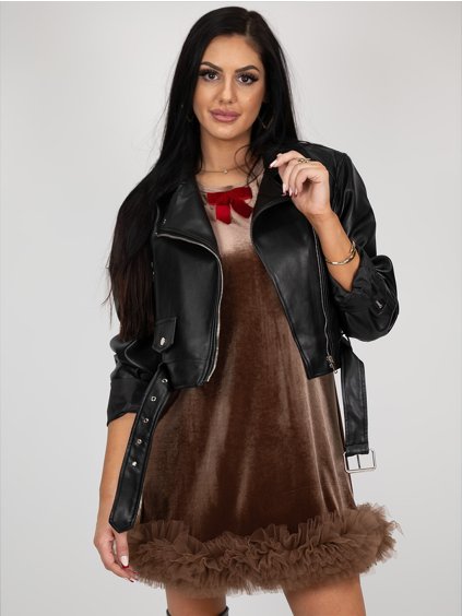 Hnedé zamatové šaty