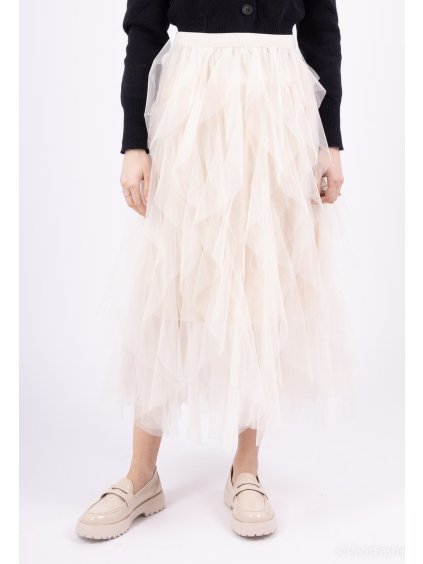 Béžová tylová sukňa