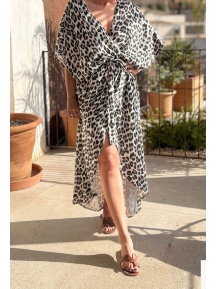 Zavinovacie šaty s leopardím vzorom