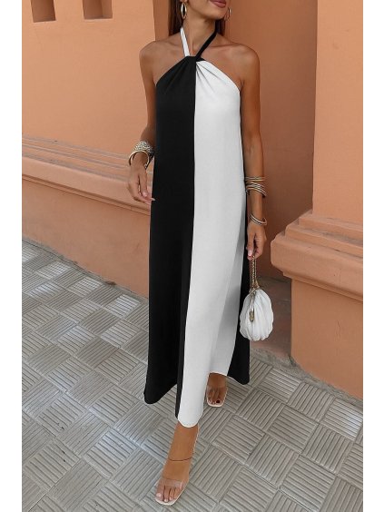 Dlhé čierno-biele šaty