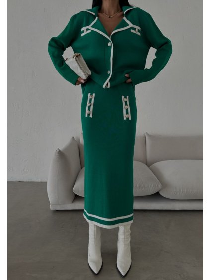 Zelený úpletový komplet