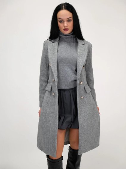 Sivý elegantný kabát