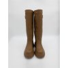 Hnedé vysoké čižmy s masívnou podrážkou