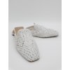Biele pletené šľapky s elegantným vzorom