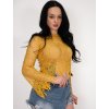 Horčicový hačkovaný top