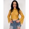 Horčicový hačkovaný top