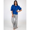 Modrá blúzka s viazaním