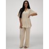 Béžový vrúbkovaný komplet
