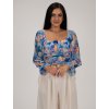 Modrý kvetinkový top