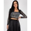 Čierny top s perlami