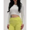Biela crop top s dlhým rukávom