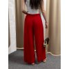 Plisované široké nohavice červené