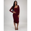 Bordové midi šaty