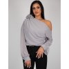 Sivá asymetrická blúzka
