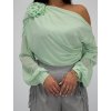Zelená asymetrická blúzka