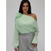 Zelená asymetrická blúzka
