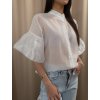 Blúzka s balónovými rukávmi biela