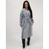 Sivý dlhý kabát s opaskom