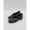 Čierne balerínky so striebornými nitmi