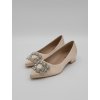 Béžové balerínky s ozdobou