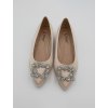 Béžové balerínky s ozdobou