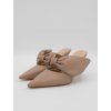 Béžové šľapky s elegantnou mašľou