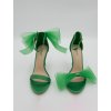 Elegantné zelené sandále s ozdobnou mašľou
