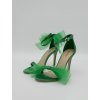 Elegantné zelené sandále s ozdobnou mašľou