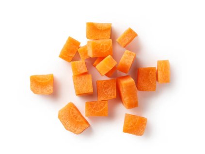 Mrkva čistená vákuovo balená kocky 3 kg