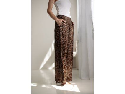 Leopard print Pure Silk Lounge Trousers