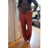 Red Twill Pure Silk Lounge Trousers