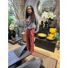 Red Twill Pure Silk Lounge Trousers