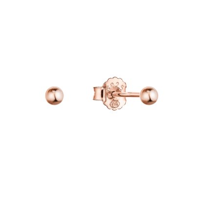 Pozlátené strieborné náušnice perličky malinká guľôčka 61013 Rose Gold