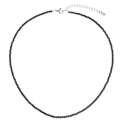 Náhrdelník s pravými black spinel kameňmi 42012.3 oceľ