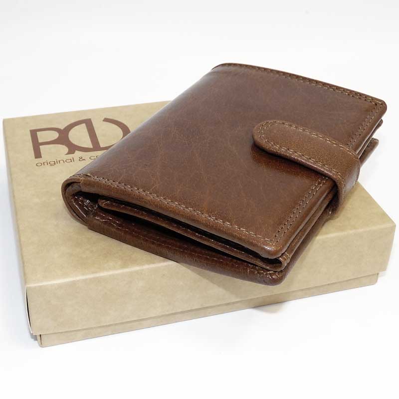Pánská kožená peněženka ROYAL LEATHER na výšku s monogramem | Pravá kůže