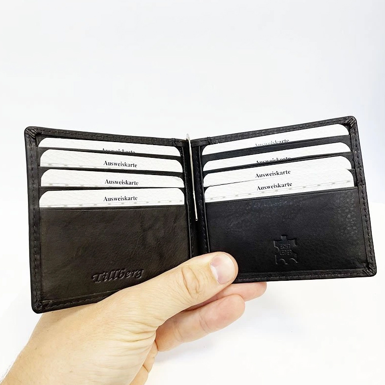 Pánská kožená dolarovka s monogramem | Kvalitní hnědá peněženka z pravé kůže