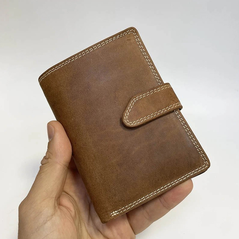 Pánská světle hnědá kožená peněženka GURU s monogramem | Pravá kůže, originální design