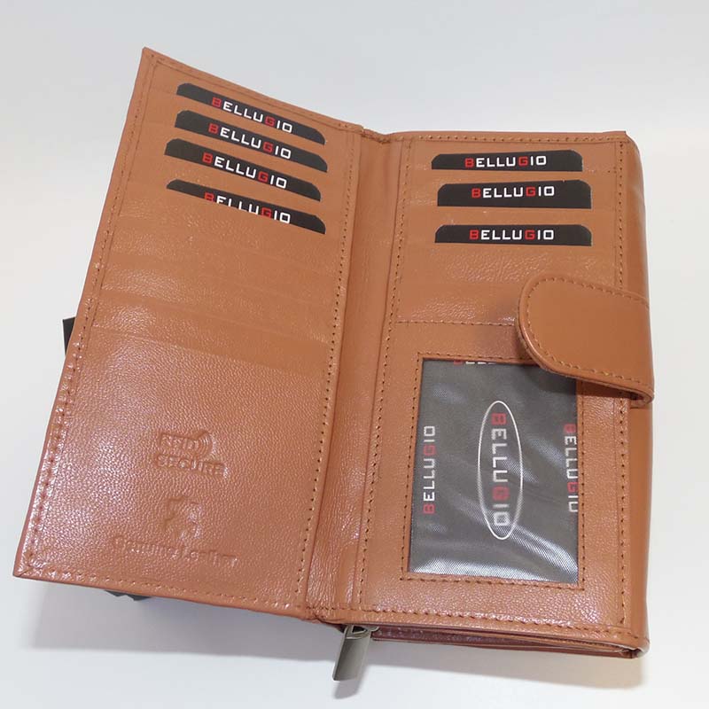 Dámská camel hnědá peněženka BELLUGIO s monogramem, textem nebo fotkou