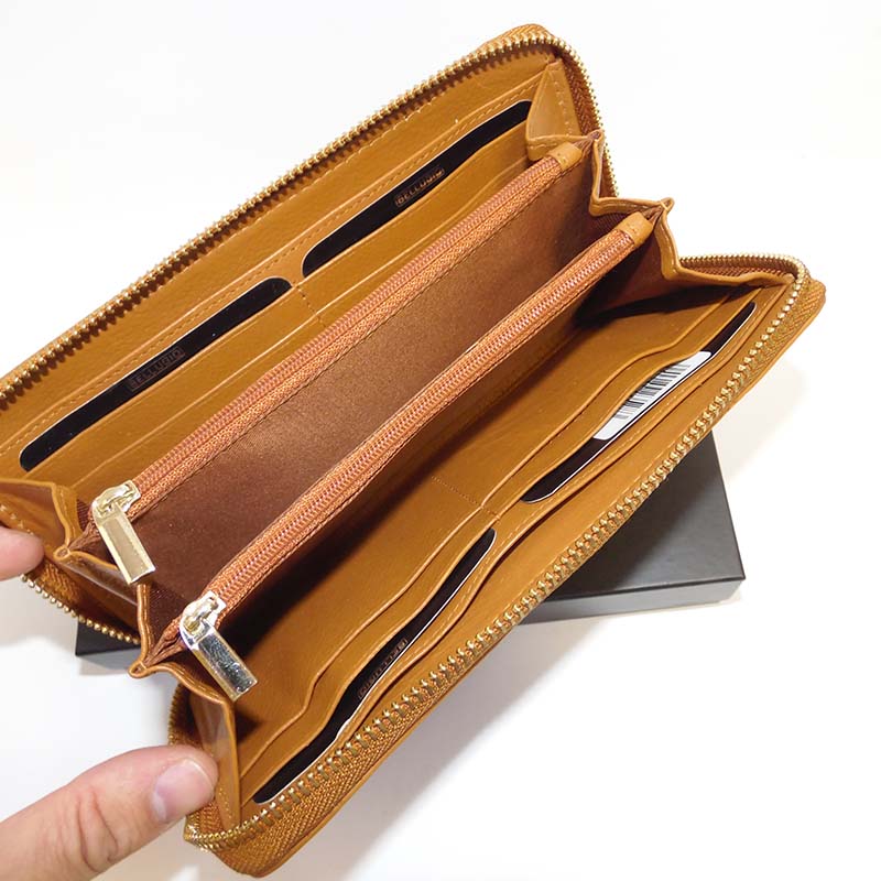 Dámská kožená peněženka na zip s monogramem, textem a fotkou – BELLUGIO LEATHER