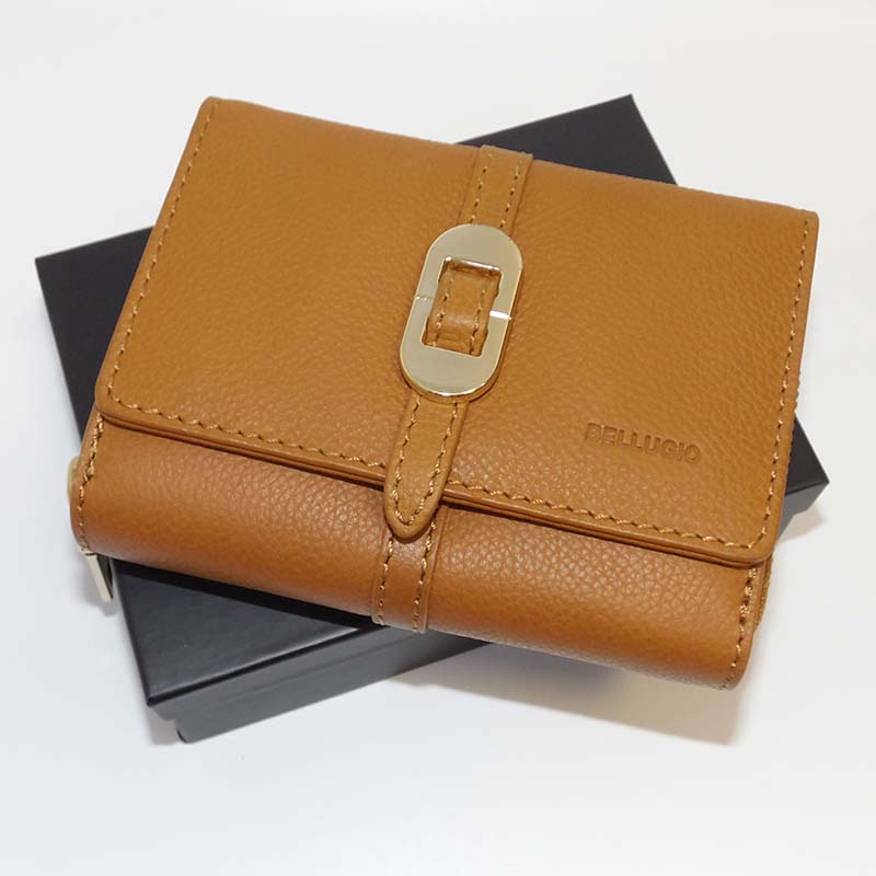Malá dámská kožená peněženka s RFID ochranou, monogramem a fotkou – BELLUGIO LEATHER