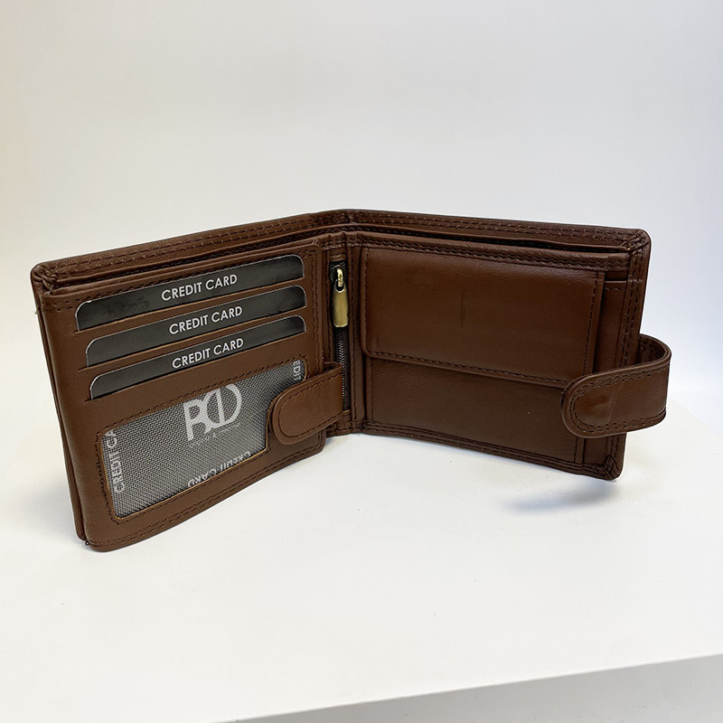 Pánská NAPPA kožená peněženka RFID BEORIGINAL se zapínáním a monogramem