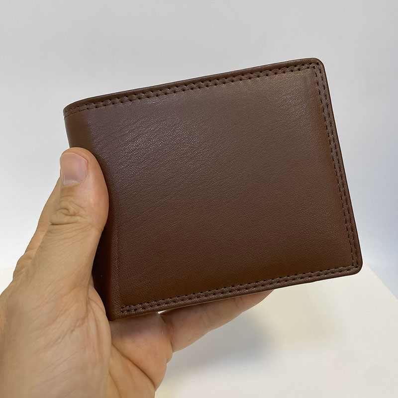 Pánská tmavě hnědá NAPPA kožená peněženka RFID BEORIGINAL Leather s monogramem