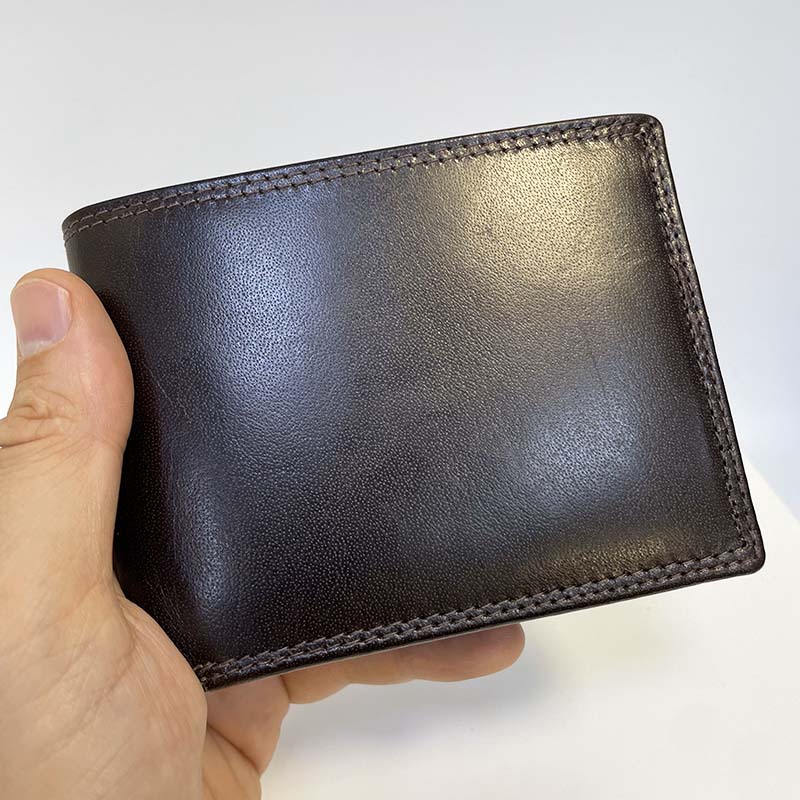 Tmavě hnědá pánská kožená peněženka ROYAL Leather s monogramem