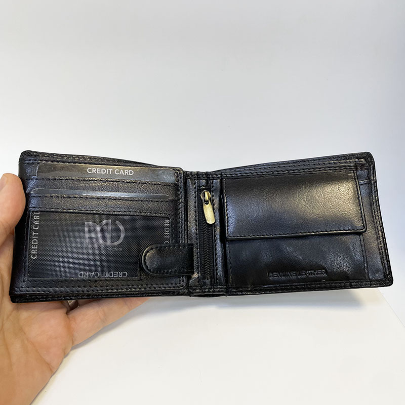 Černá kožená peněženka ROYAL RFID s monogramem, textem nebo fotkou