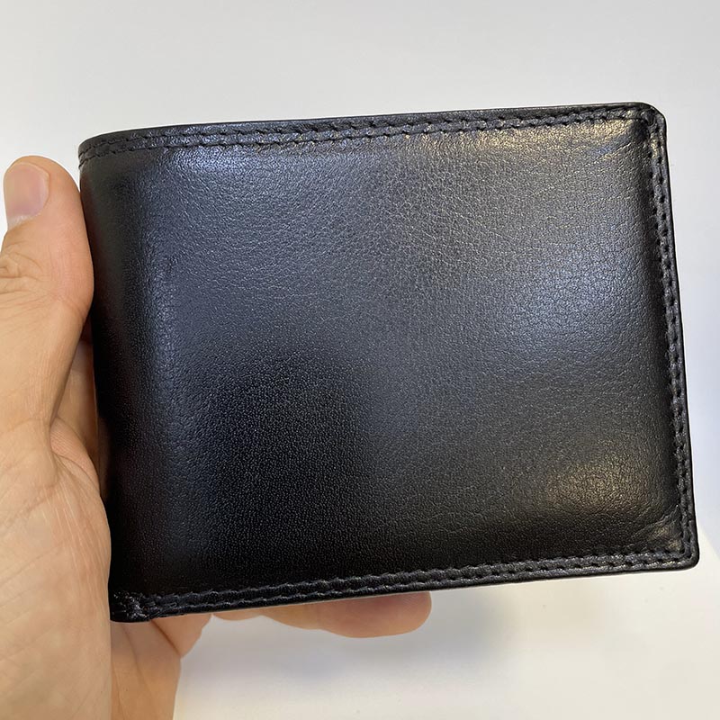 Černá kožená peněženka ROYAL RFID s monogramem, textem nebo fotkou