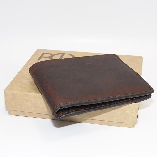 Tmavě hnědá SLIM kožená peněženka ROYAL Leather – personalizovaná
