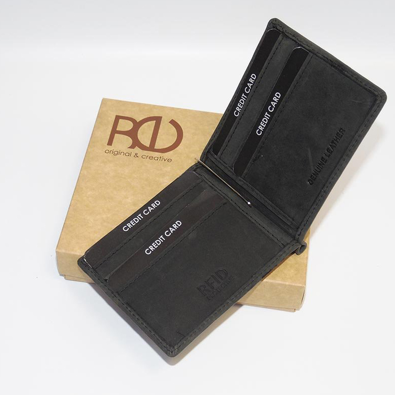 Černá dolarovka z pravé kůže s fotkou, textem nebo monogramem | BEORIGINAL