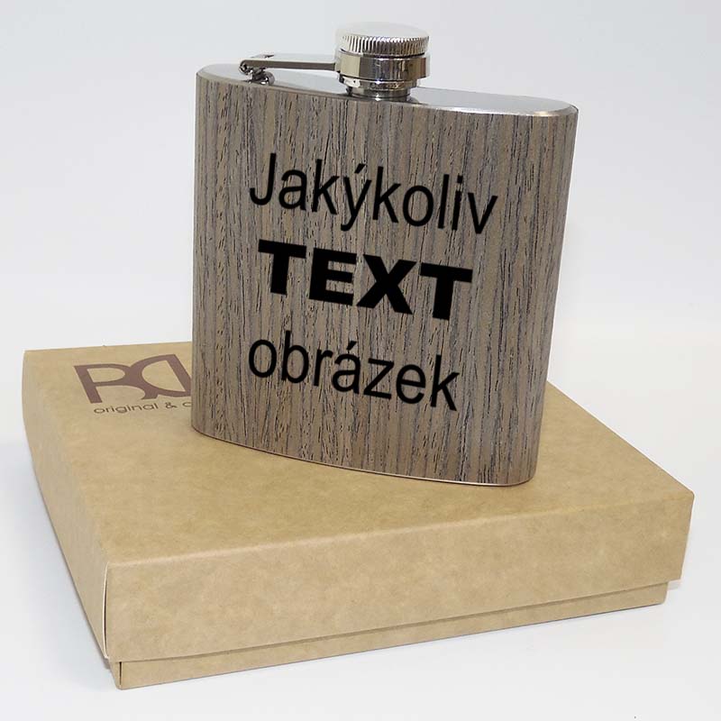 Dřevěná placatka 180ml s nerezovým vnitřkem – personalizovaná BEORIGINAL