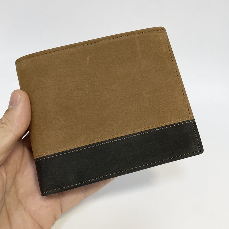 Pánská kožená peněženka COMBO Leather – světlý a tmavý odstín s vlastním gravírováním